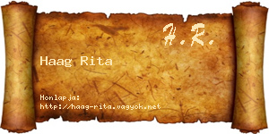 Haag Rita névjegykártya