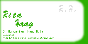 rita haag business card